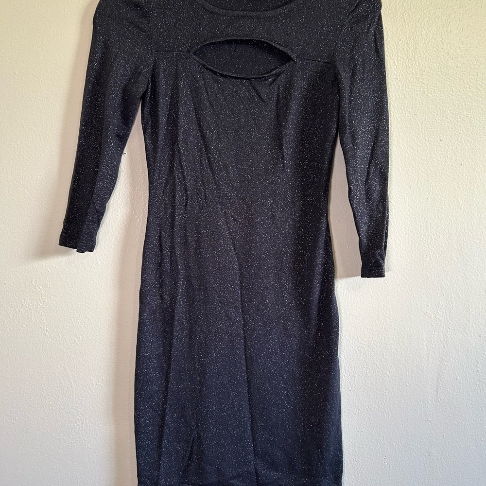Express Gray Bodycon Dress with Cutout